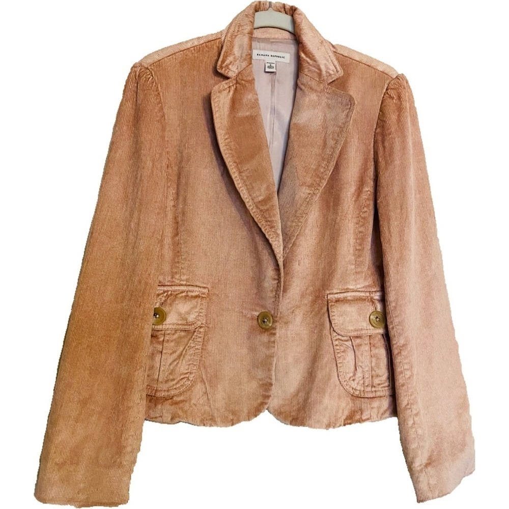 Corduroy Blazer Jacket in Blush Pink - Women's